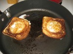 Make sure the yolk is mostly solid and bread is thoroughly toasted.